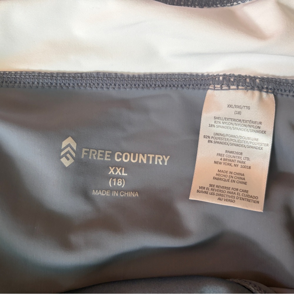 Free Country Gray and White Swim Suite - Picture 3 of 7